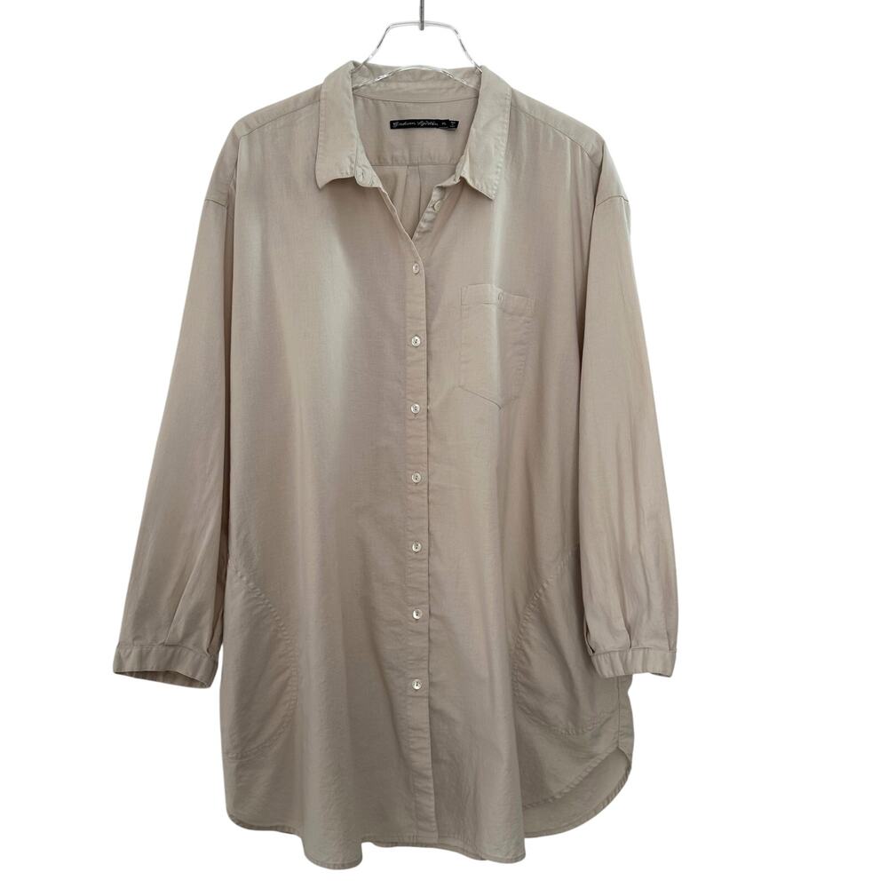 GUDRUN SJODEN Button Down Tunic Shirt XL - Curated By Rua'h Kibriya